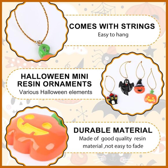 36PCS Mini Resin Halloween Ornaments Hanging Ornaments‎ for Tree Decorations - Picture 3 of 7
